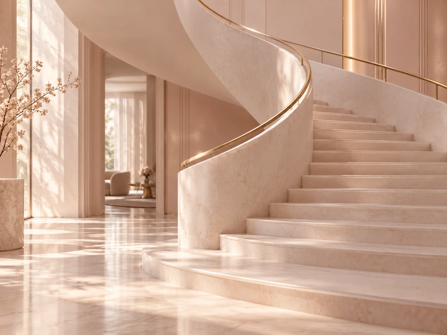 Curved architectural staircase