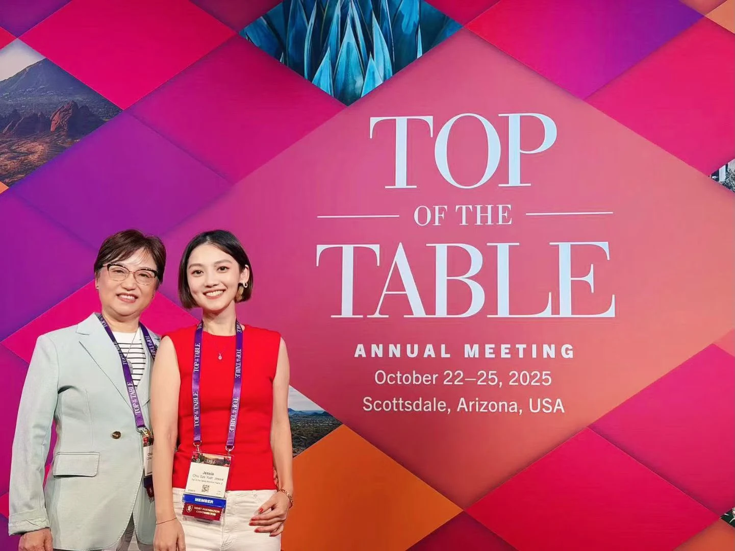 Jessie Chiu with her mother at the Top of the Table Annual Meeting 2025